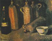 bottles and white bowl, Vincent Van Gogh